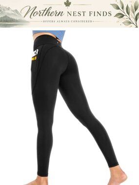 Dual-Layer Pocket Yoga Pants High Waisted Leggings 4-Way Stretch